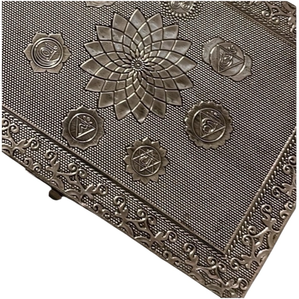 $5 w/ purchase Silver Embossed Chakras Decorative Jewelry Box